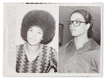 (BLACK PANTHERS--ANGELA DAVIS.) Group of 26 press photographs, showing the arrest of Davis, her trial and subsequent release, in chrono